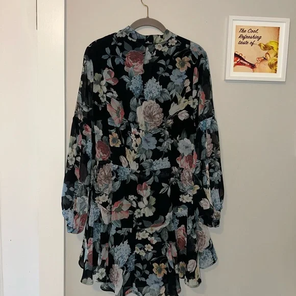VICI Blue Floral Long Sleeve Dress - Picture 5 of 5